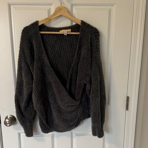 Urban Outfitters Charcoal V-Neck Sweater